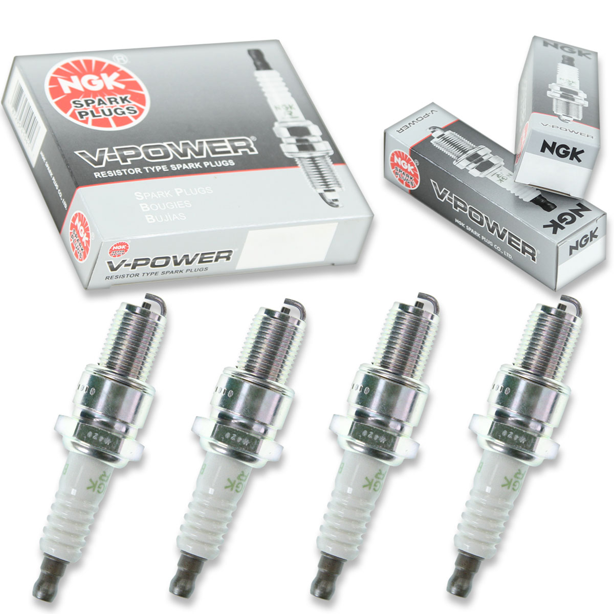 と 4pcs 07-10 Arctic Cat F6 EFI Sno Pro NGK V-Power Spark Plugs 599cc