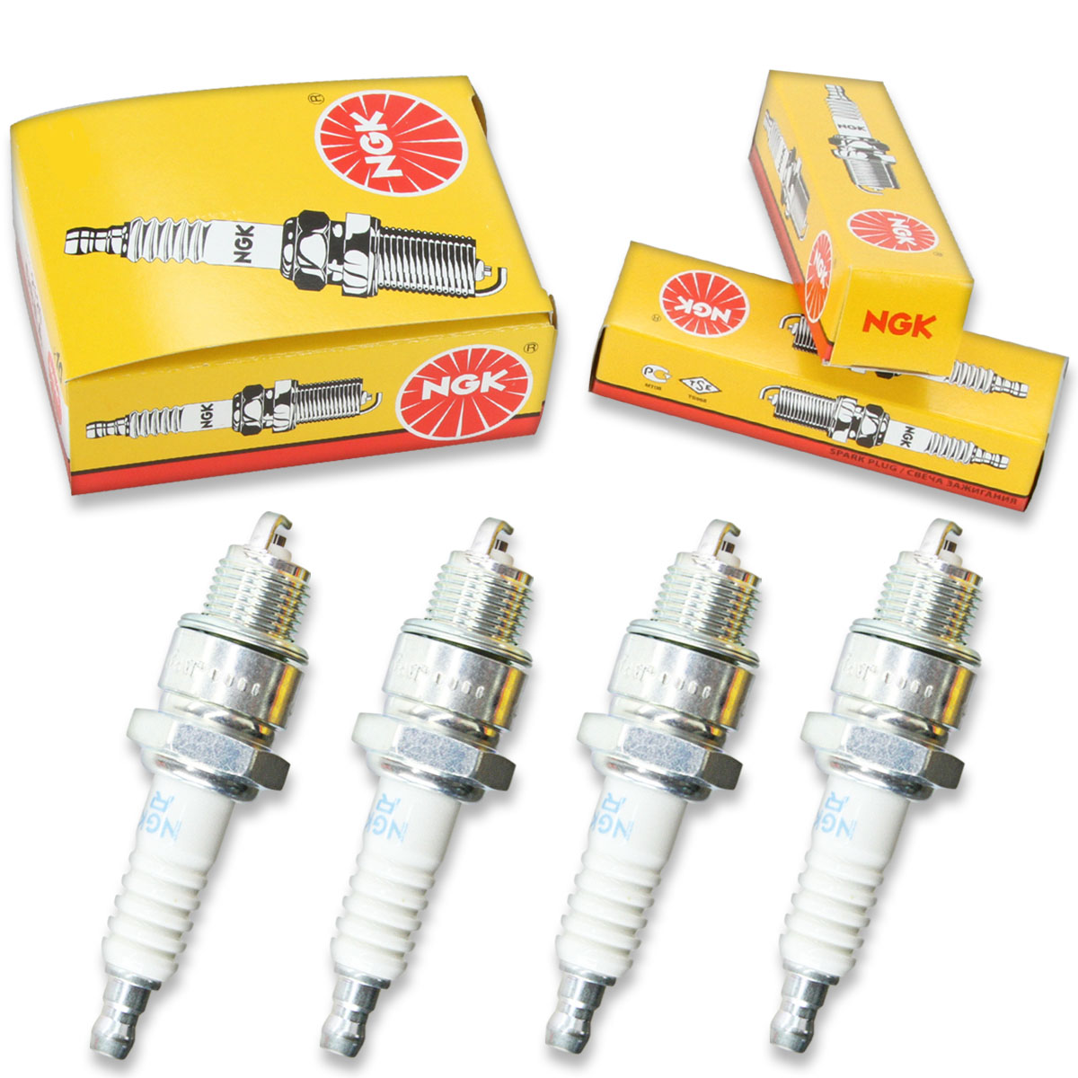4pcs 94-98 Evinrude 3-cyl 56 cid NGK Standard Spark Plugs 60